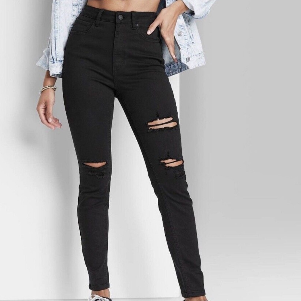 Black High Rise Skinny Jeans